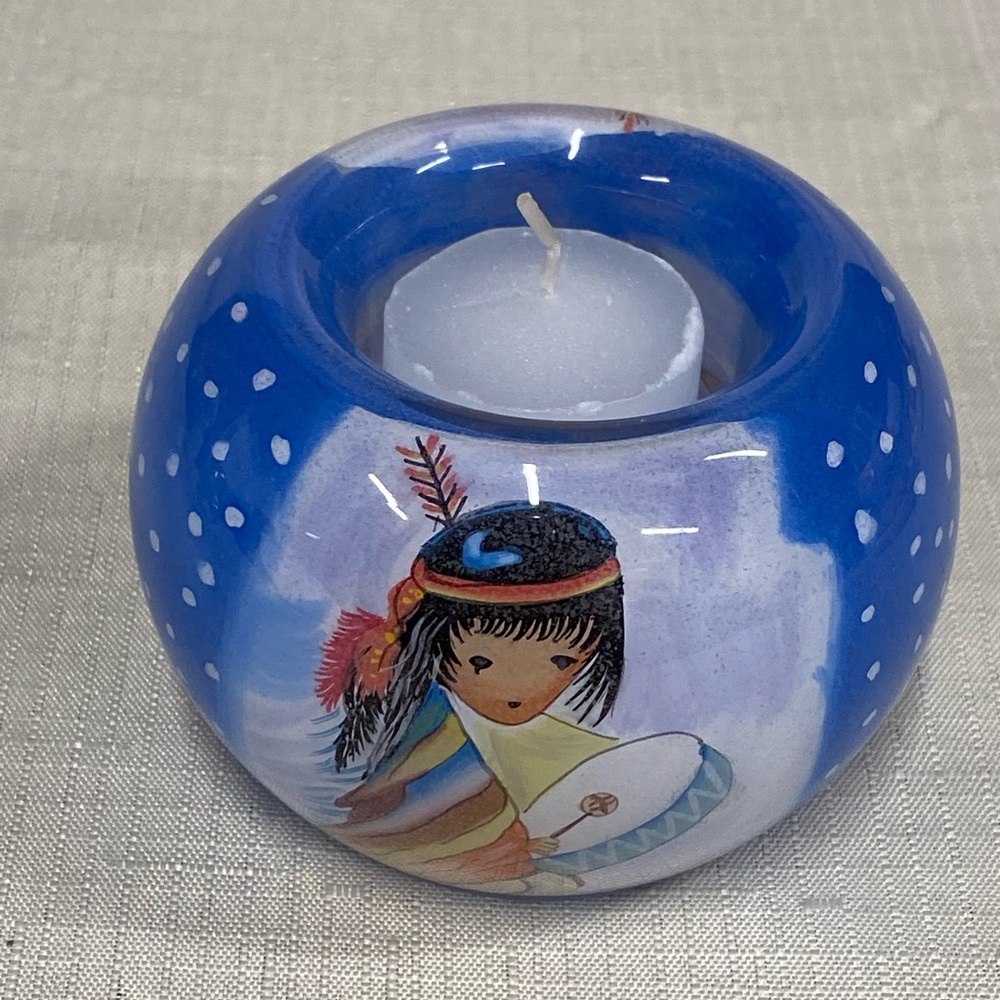 Vintage Ted De Grazia Votive Candle Holder - Picture 3 of 7